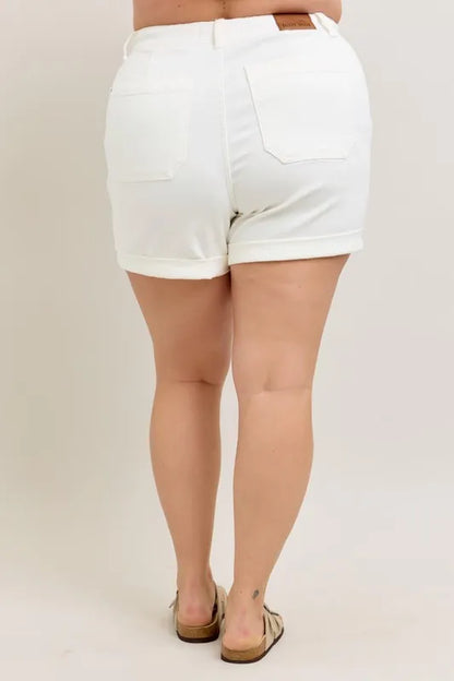 Judy Blue Full Size High Waist Cuff Denim Shorts Plus Size