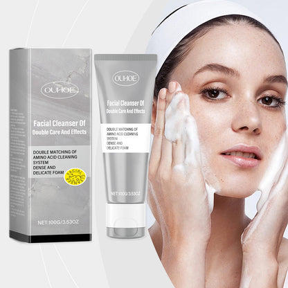 OUHOE Dual Cleansing Moisturizing Cleanser, Gentle Cleansing Facial Skin Refreshing Moisturizing Cleanser