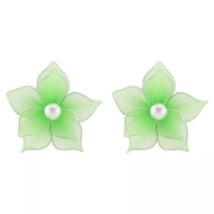 Flower Pearl Stud Earrings
