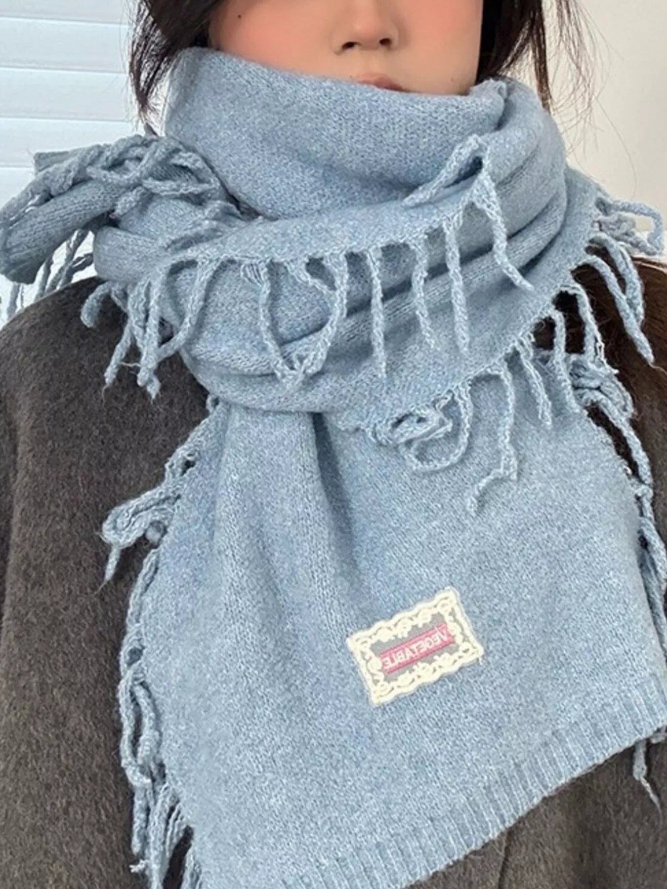 Knitted Fringe Scarf