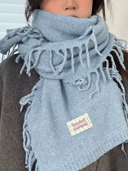 Knitted Fringe Scarf