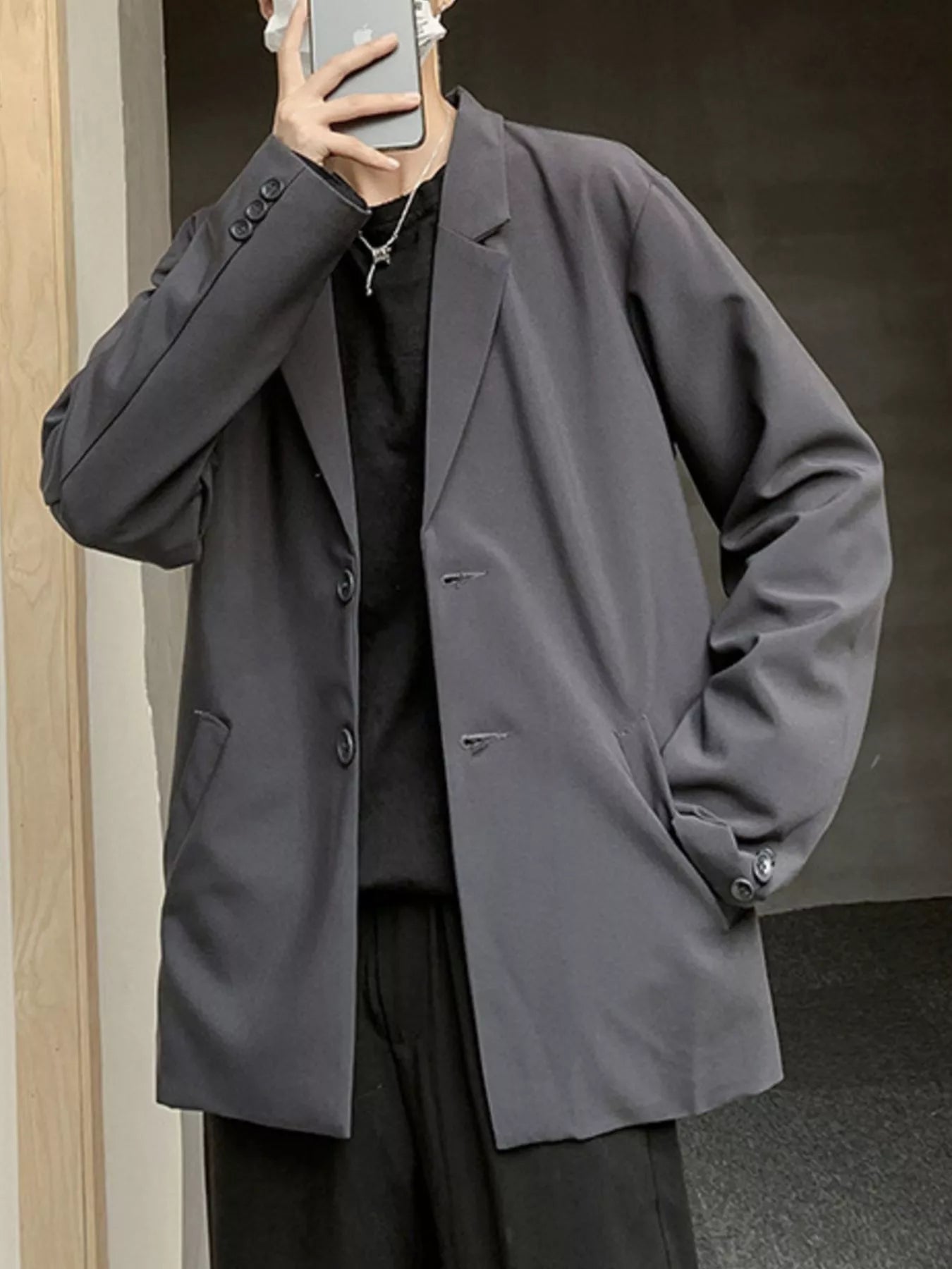 Men's Full Size Casual Solid Color Relaxed Fit Blazer Plus Size