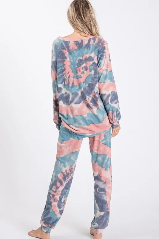 BiBi Tie Dye French Terry Casual Pants