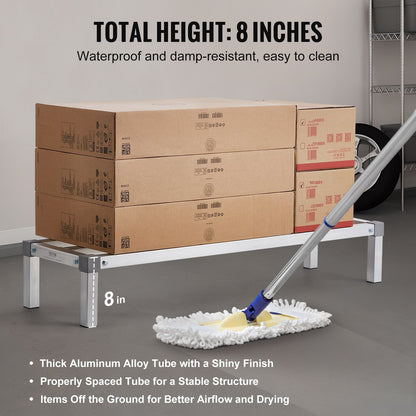Newly Upgrade VEVOR Aluminum Dunnage Rack Stationary Dunnage Rack Storage Rack