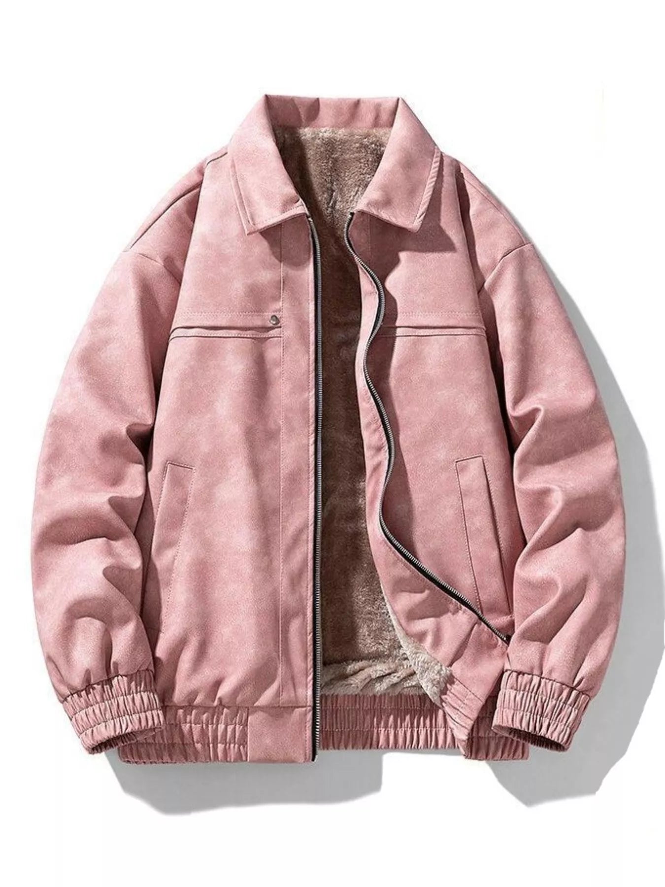 Men's Plus Size Fleece Lined Zip Up Jacket