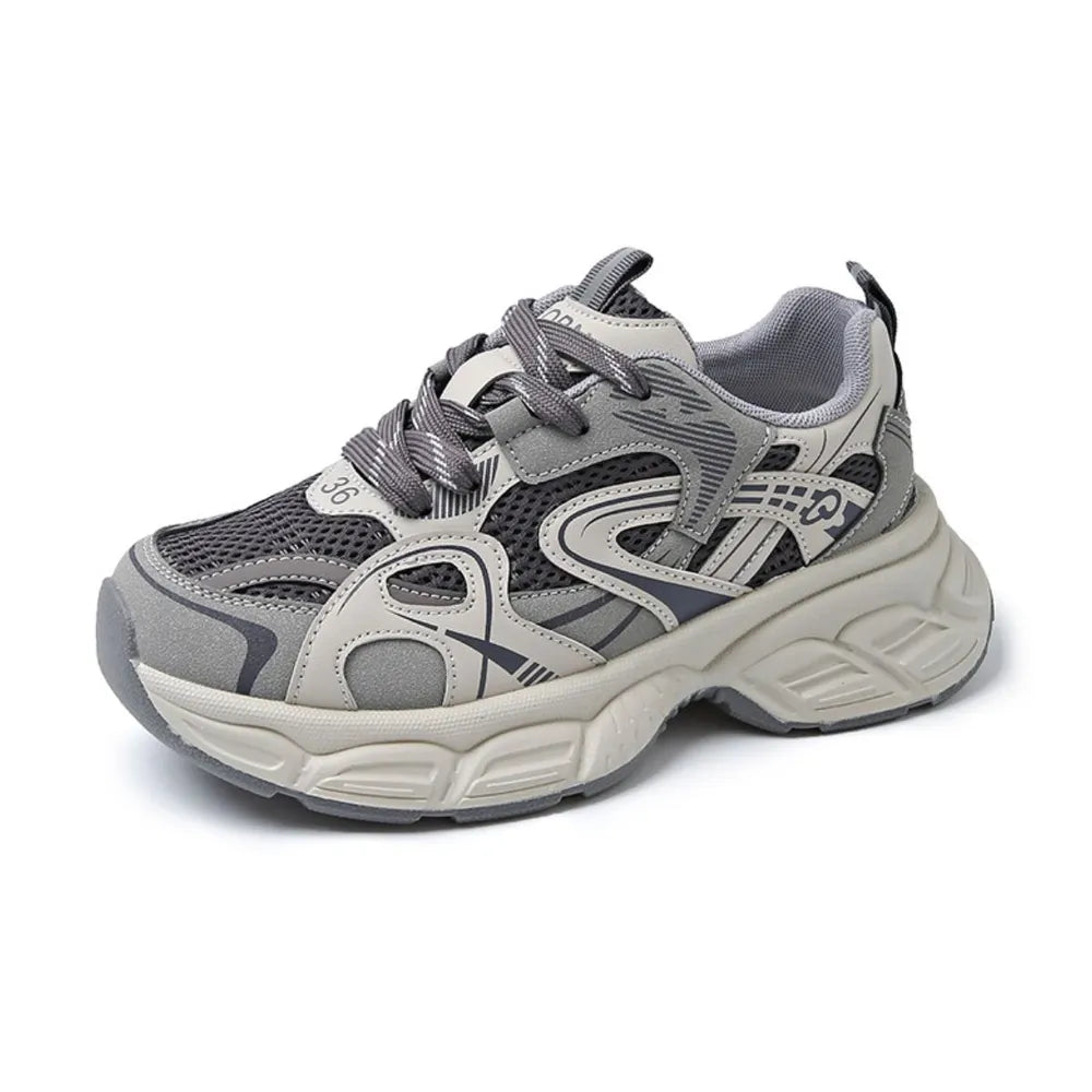 Contrast Round Toe Platform Athletic
