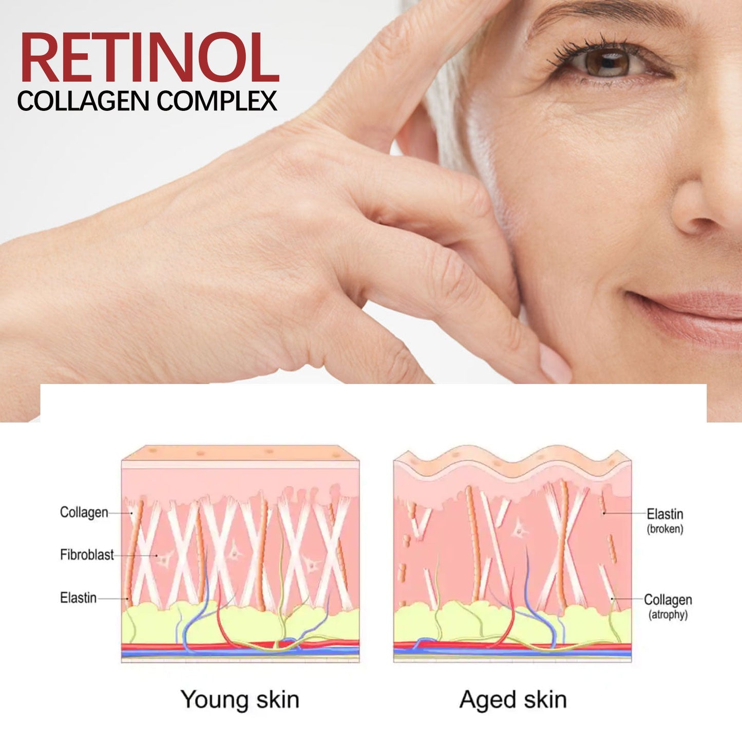EELHOE Retinol Collagen Complex Day&Night Lotion, Wrinkles Hydrating Moisture Carry Bright Color Of Skin Firming Skin Anti-Aging Lotion