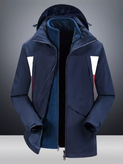 Men's Full Size Windproof Zip Up Hooded Jacket Plus Size
