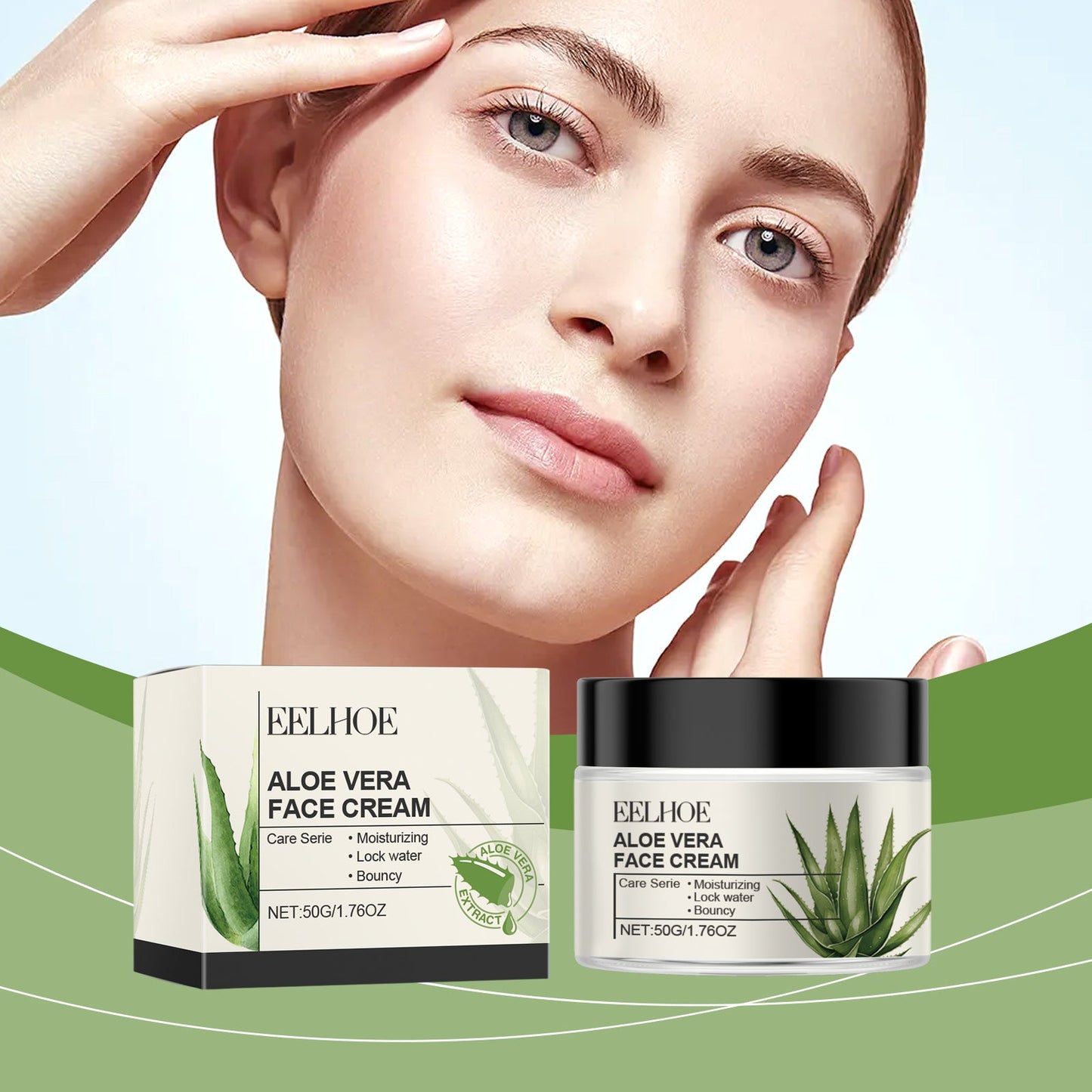 EELHOE Aloe Vera Skin Care Cream, Brightening Facial Skin Gentle Ingredients Soft And Moisturizing Cream