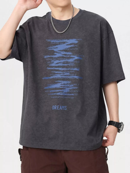 Men's Plus Size Vintage Washed Graphic Oversized T-Shirt
