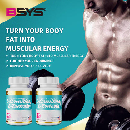 L-Carnitine L-Tartrate Fat Metabolism Energy Support Supplement Capsules | 60 Capsules