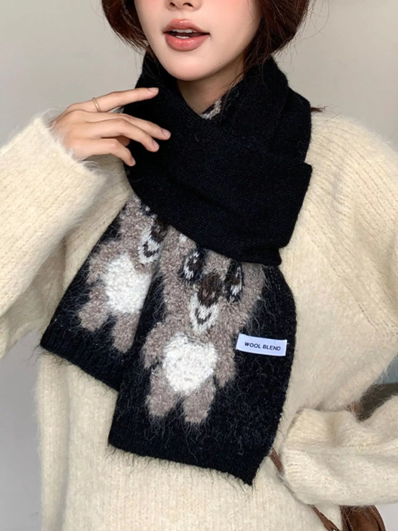 Koala Pattern Winter Scarf