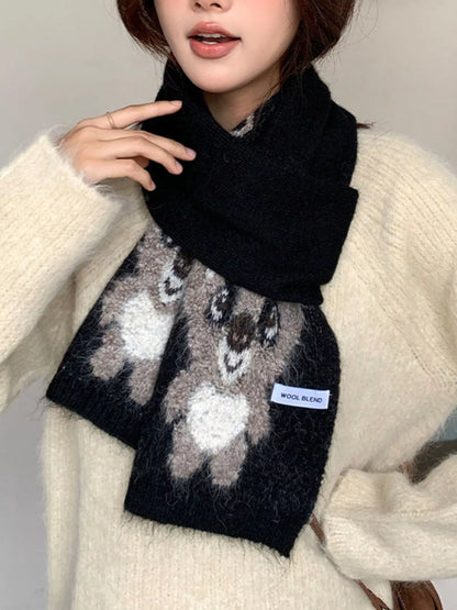 Koala Pattern Winter Scarf