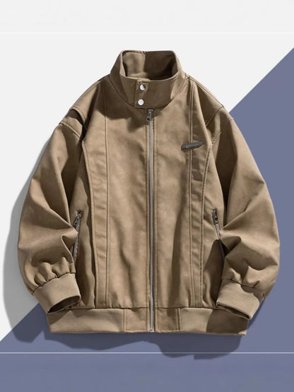 Men's Plus Size Zip Up Long Sleeve Jacket