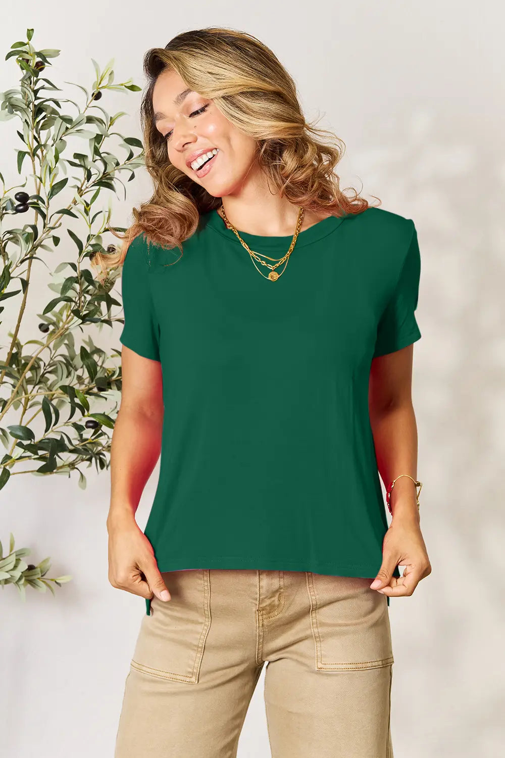 Basic Bae Full Size Round Neck Short Sleeve T-Shirt Plus Size