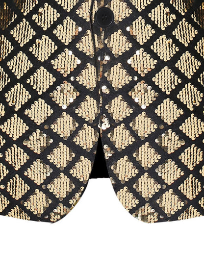 Men's Sequin One Button Blazer