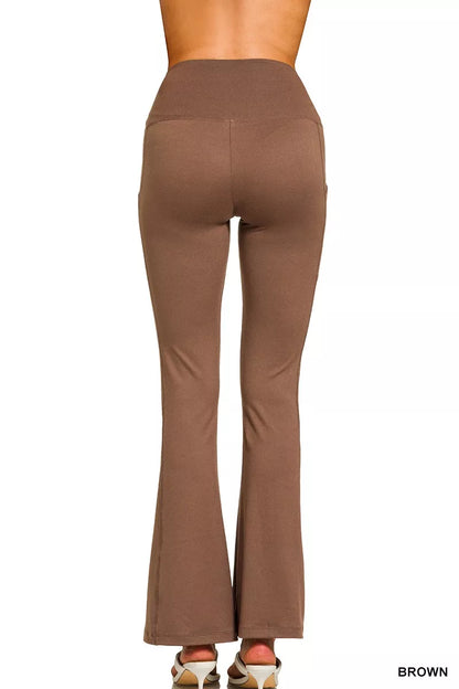 Zenana Brushed Dty Microfiber Flare Pants