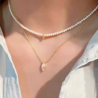 925 Sterling Silver Zircon Pendant Necklace