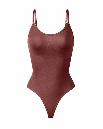 Seamless Tummy Control Round Neck Thong Tank Top Body Shaper Bodysuits