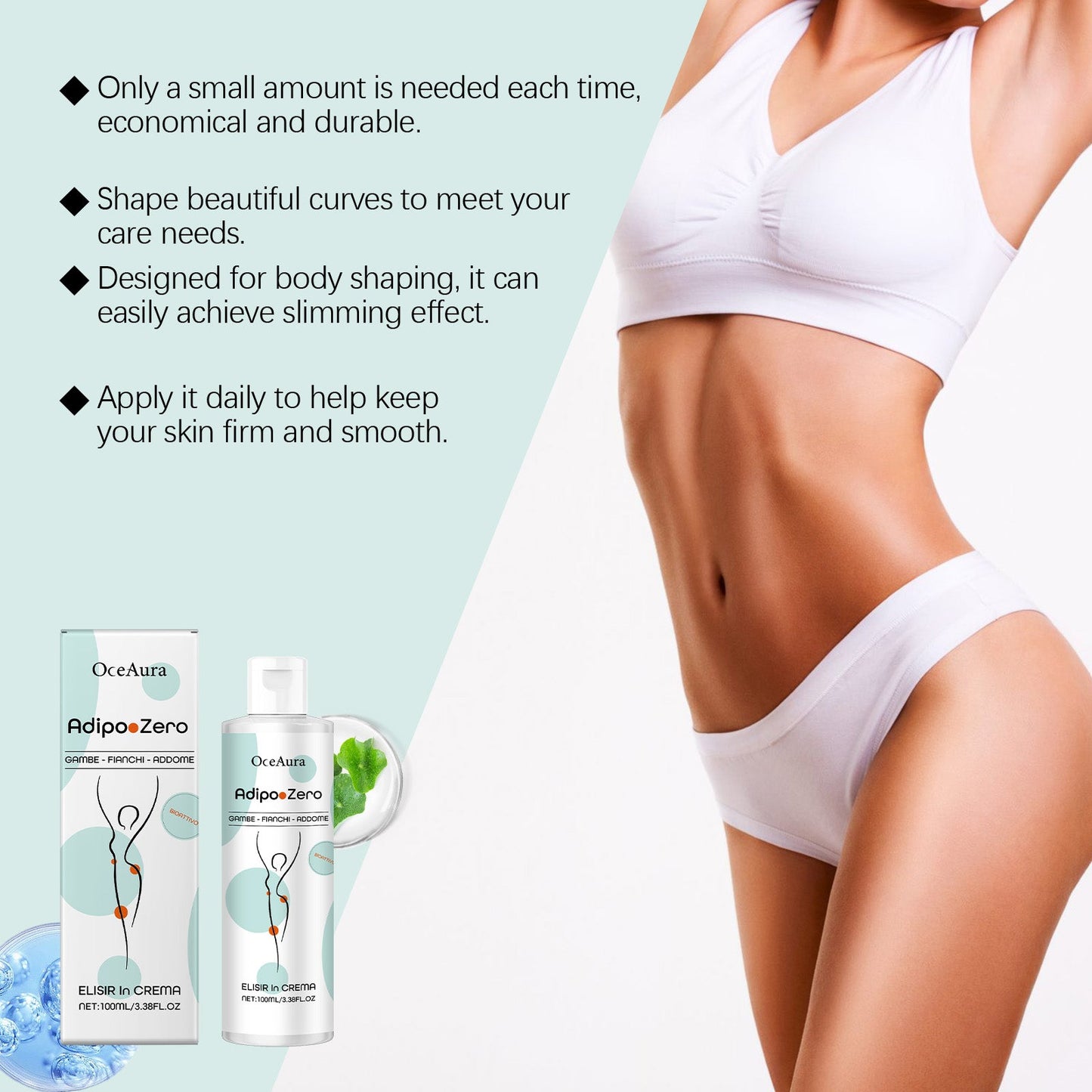 OceAura Body Care Cream, Gentle Moisturizing Light Treatment All Over The Skin Nourishing Firming Massage Cream