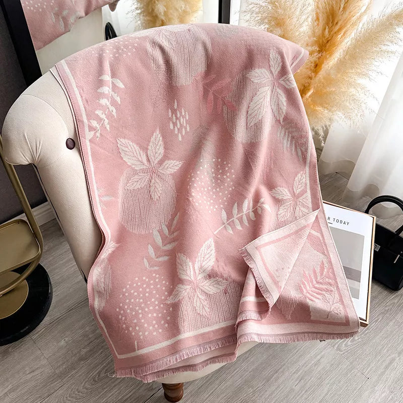 Printed Raw Hem Scarf
