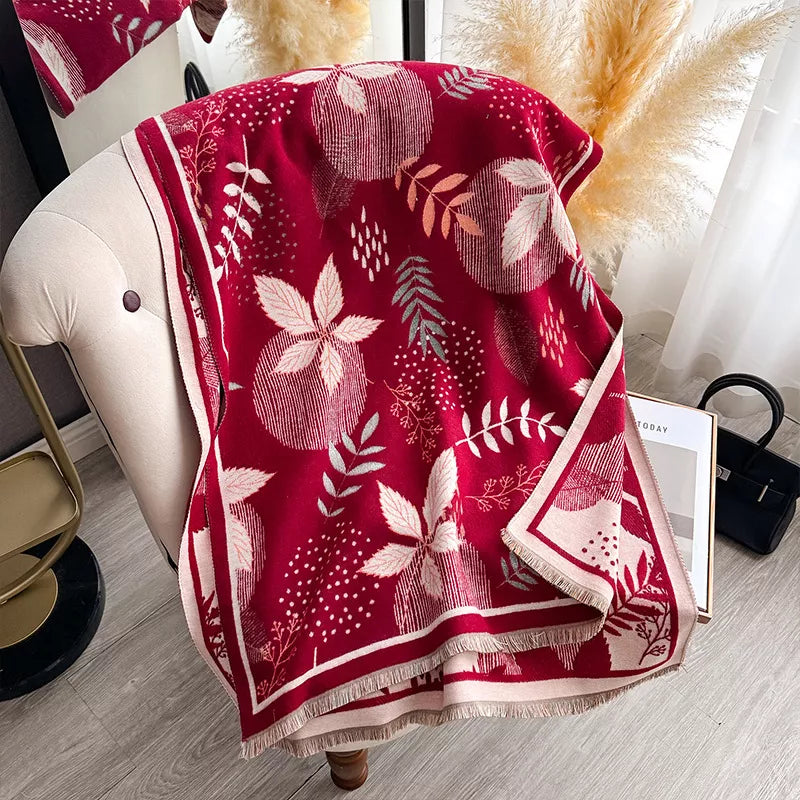 Printed Raw Hem Scarf