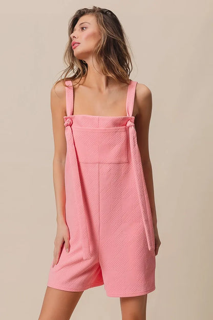 BiBi Texured Jacquard Romper with Side Pockets