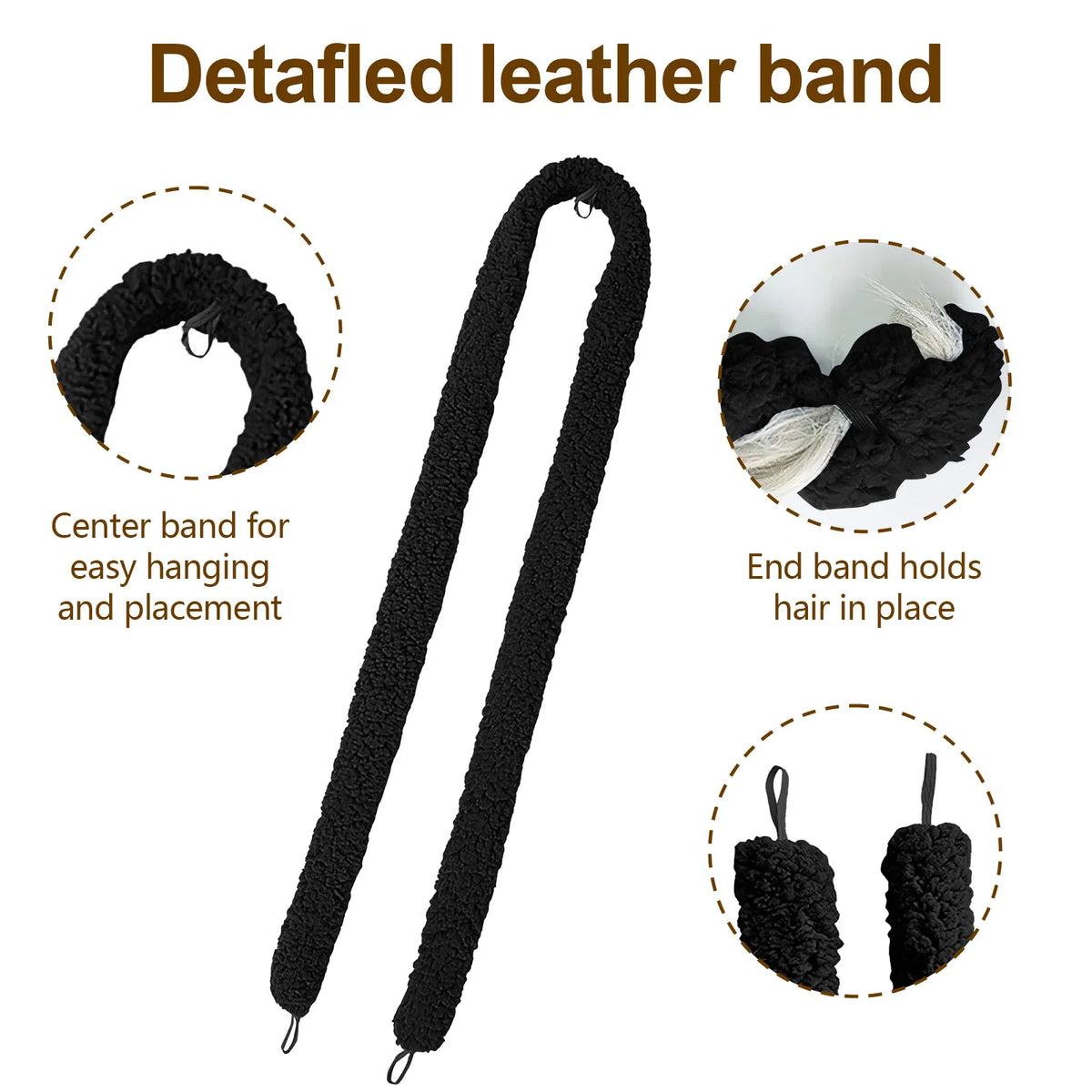 Satin Heatless Hair Curler, Lazy Natural Soft Wave DIY Heatless Curls For Sleep In Overnight, For All Hair Types - Black