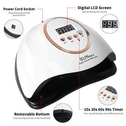 UV LED Nail Lamp,280W Nail Curing Lamps For Gel Polish With Automatic Sensor 4 Timer Setting,Led Nail Dryer, Professional Nail Art Drying Tools For Fingernail And Toenail