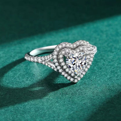 1 Carat Moissanite Heart-Shaped Ring