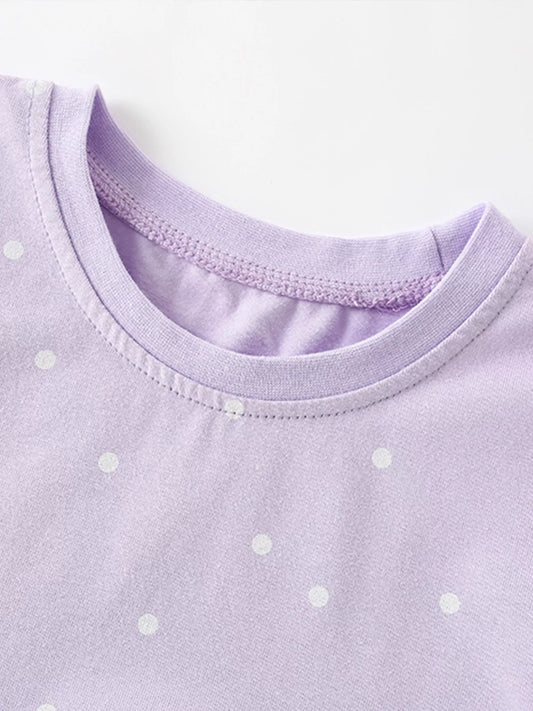 Children's Cute Bear Applique Polka Dot Dress