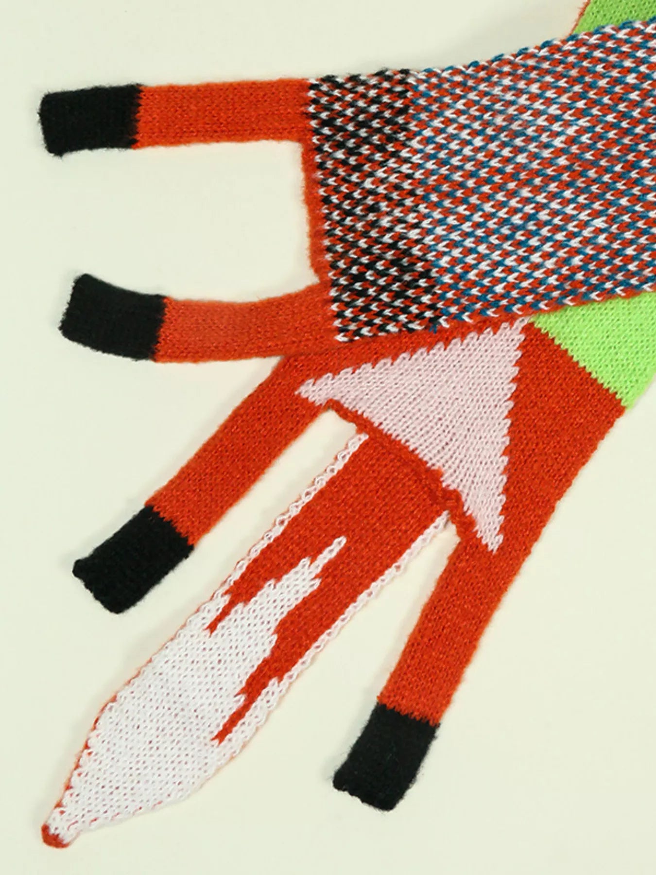 Knitted Fox Pattern Scarf