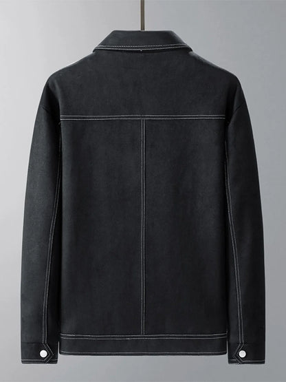 Men's Plus Size Snap Down Long Sleeve Jacket
