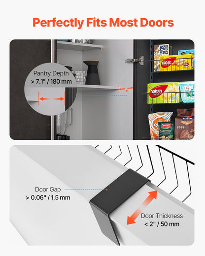 9-Tier Over The Door Pantry Organizer Hanging Storage Rack Adjustable Kitchen