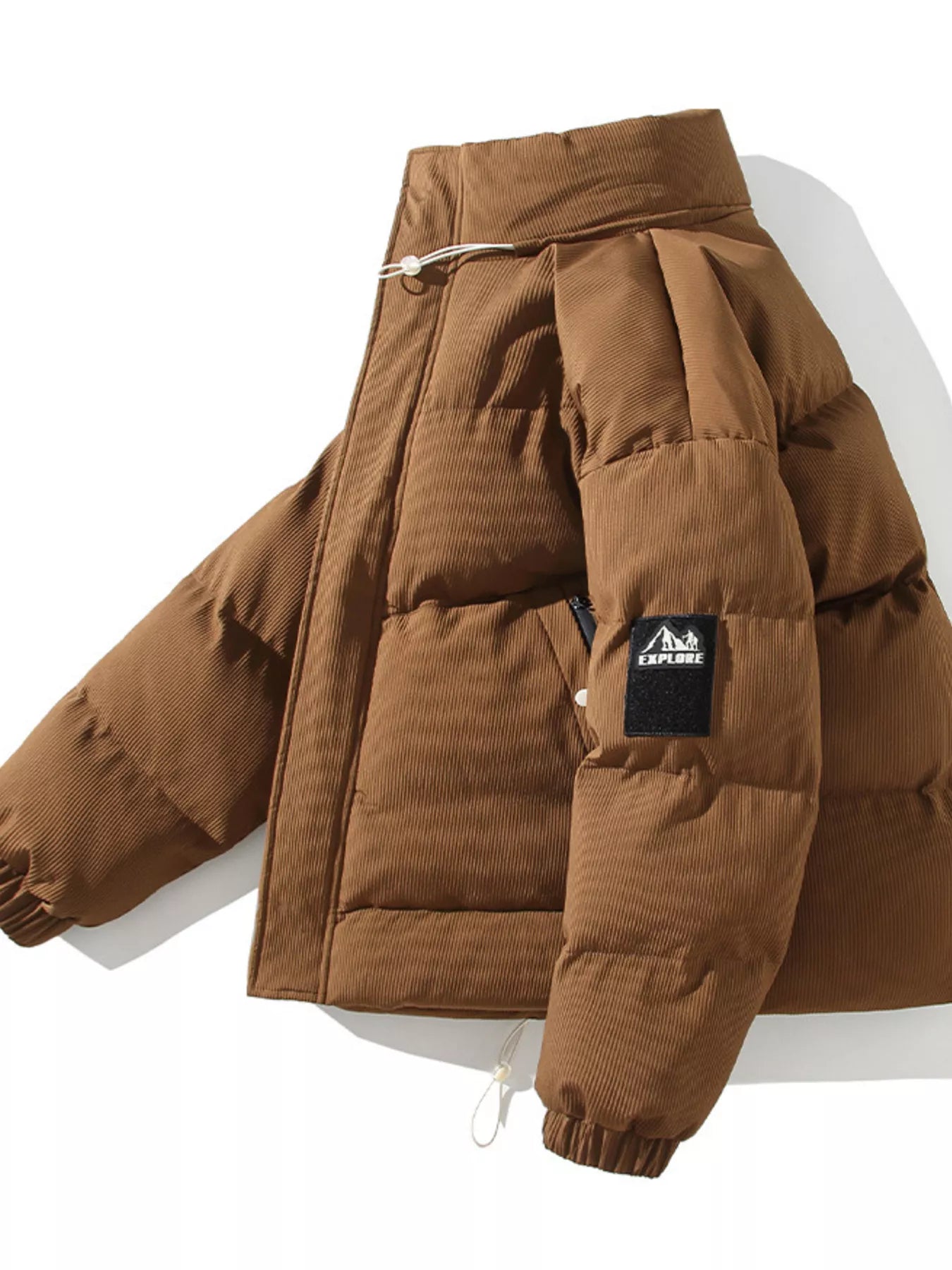 Men's Plus Size Zip Up Long Sleeve Puffer Jacket