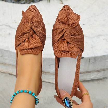 Bow Point Toe Flats Slip-Ons