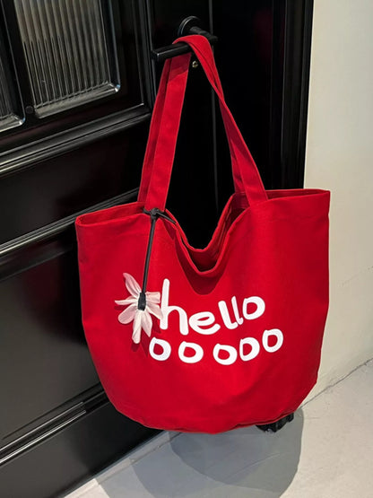 Letter Canvas Tote Bag