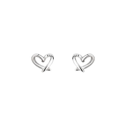 Heart-Shaped Stud Earrings
