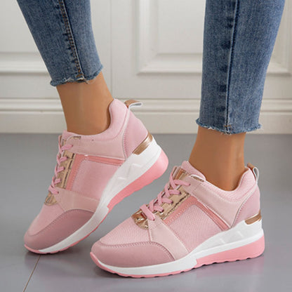 Lace Up Wedge Sneakers