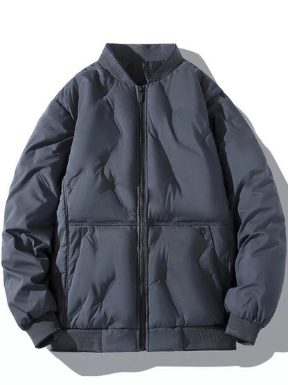 Men's Plus Size Padded Zip Up Bomber Jacket