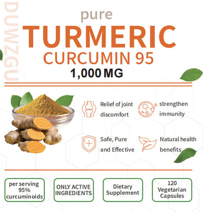 Pure Turmeric Curcumin 1000mg Supplement | Natural Wellness Support