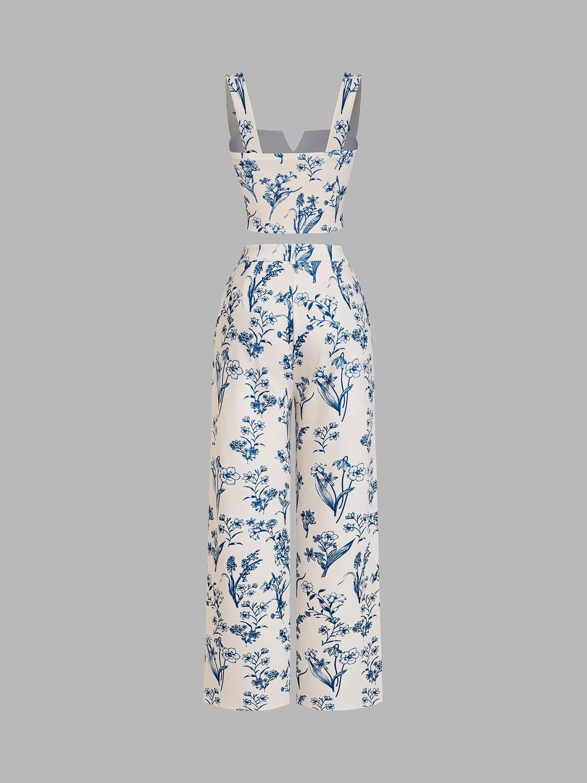 Floral Print Cami Top & Wide Leg Pants Set