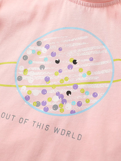 Children's Out of This World Planet Graphic Top and Shorts Set