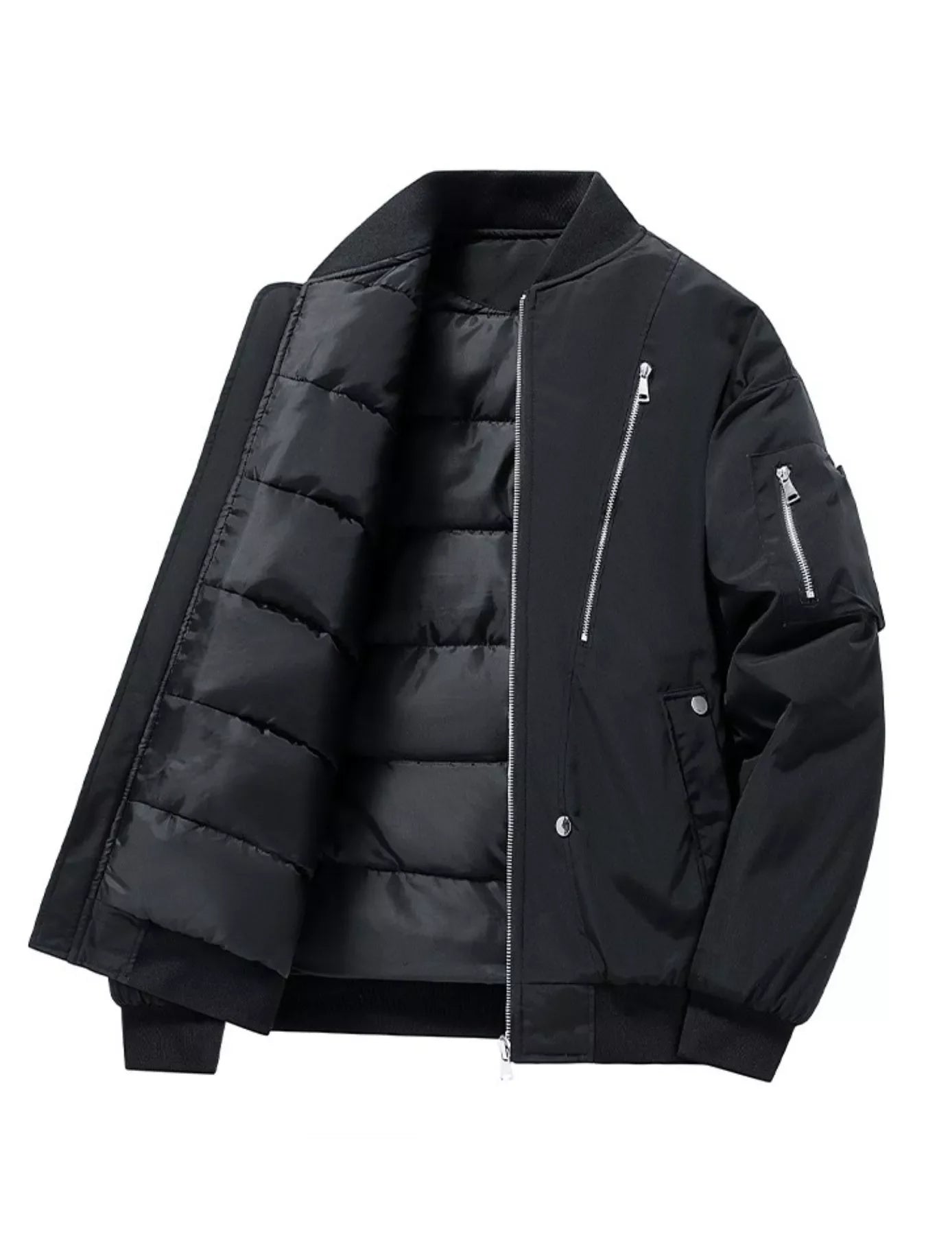Men's Plus Size Casual Lightweight Padded Bomber Jacket