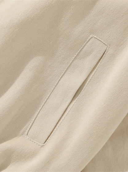 Men's Striped Hem Zip Up Jacket