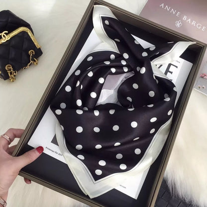Elegant Polka Dot Silk Scarf