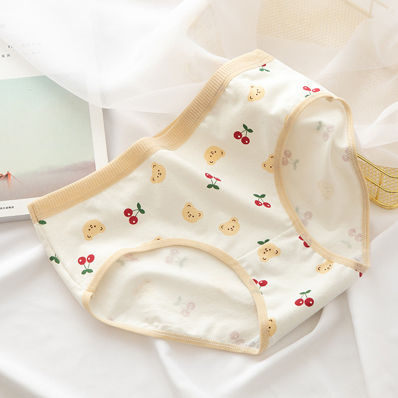 Pure Cotton Crotch Mid-waist Cute Cartoon Student Panties