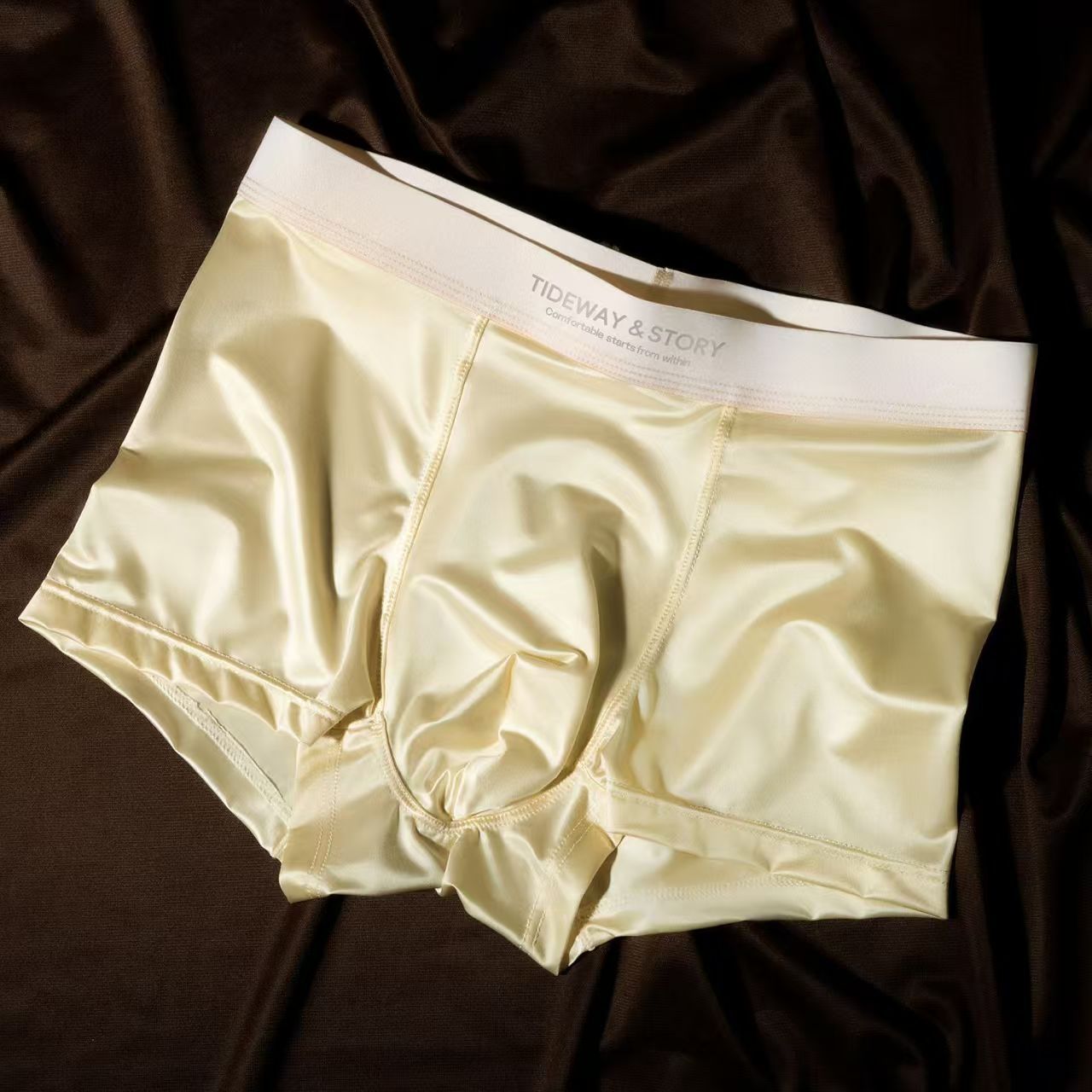Ice Silk Mens Underwear Light Luxury Satin Boxers