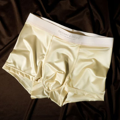 Ice Silk Mens Underwear Light Luxury Satin Boxers