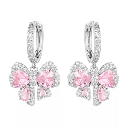 Zircon Bowknot Drop Earrings
